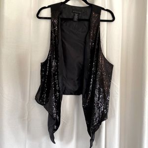 Attention Black sequin vest. Beautiful never worn. Size XL